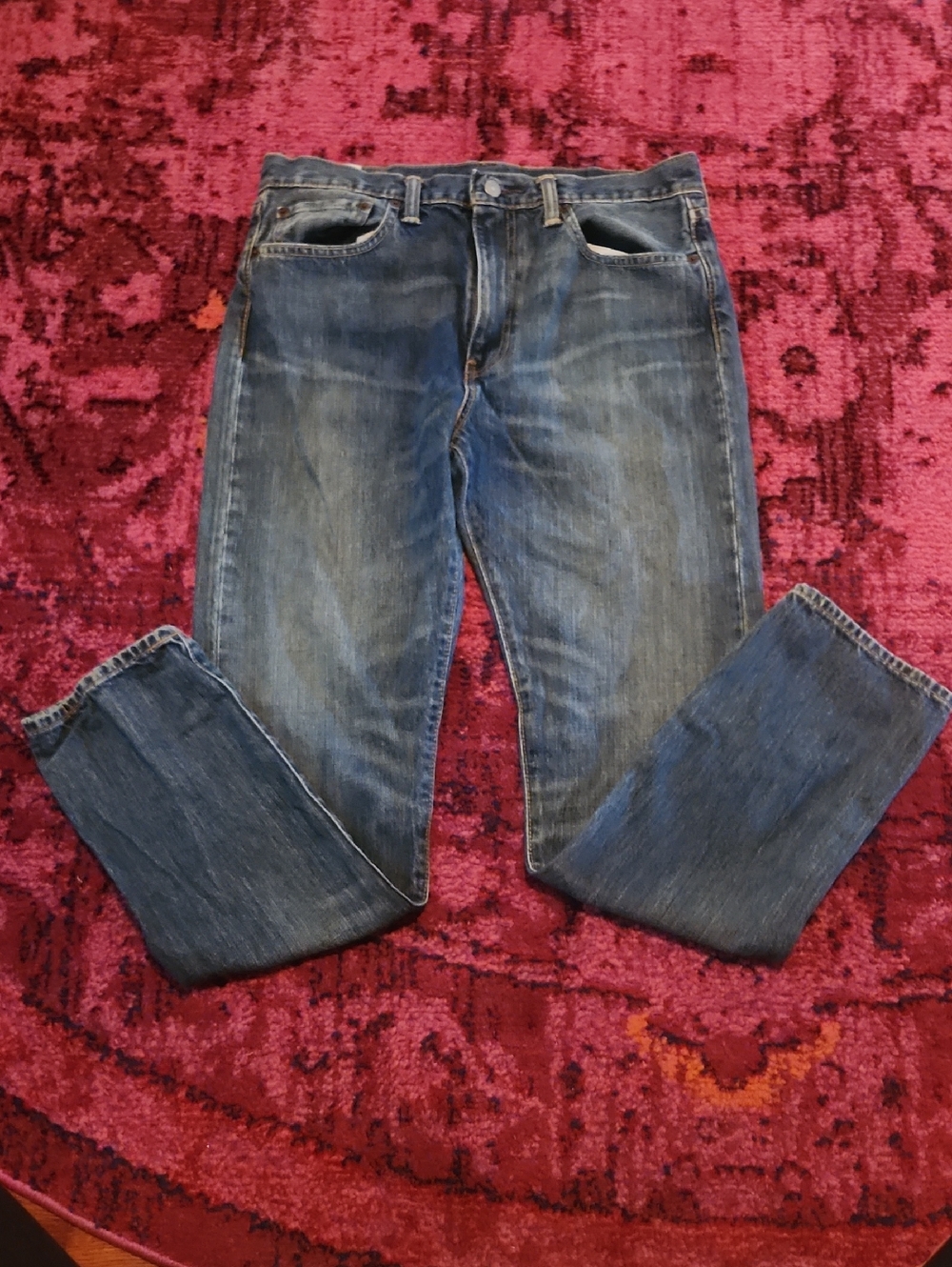 Signature by Levi Strauss Men's Straight Blue Denim Jeans